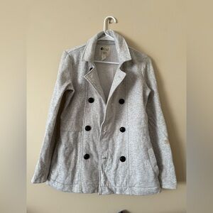 Billabong Gray Double-Breasted Women's Fleece Coat Small